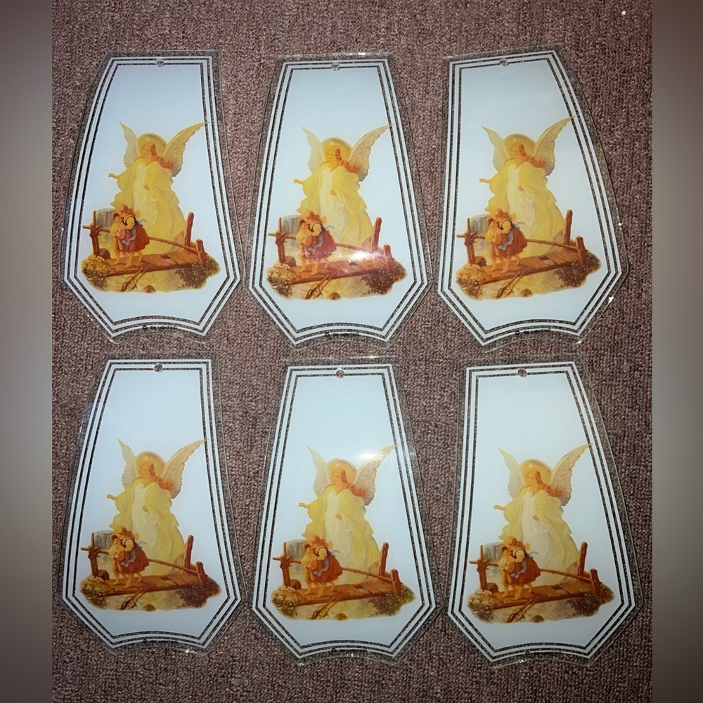 OK LIGHTING TOUCH LAMP Replacement Glass 6 Panels Guardian Angel